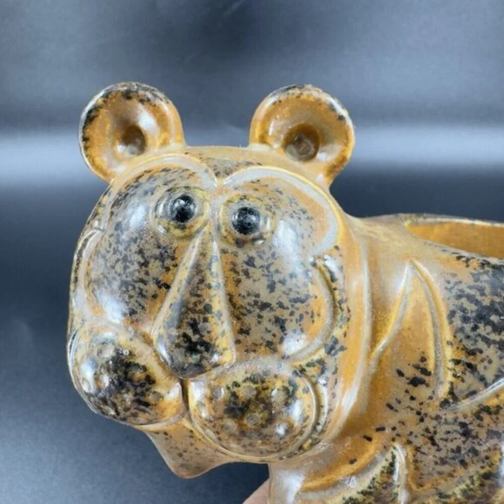 Takahashi San Francisco Hippopotamus Bear Animal Figurine‎ Candle Holder Planter